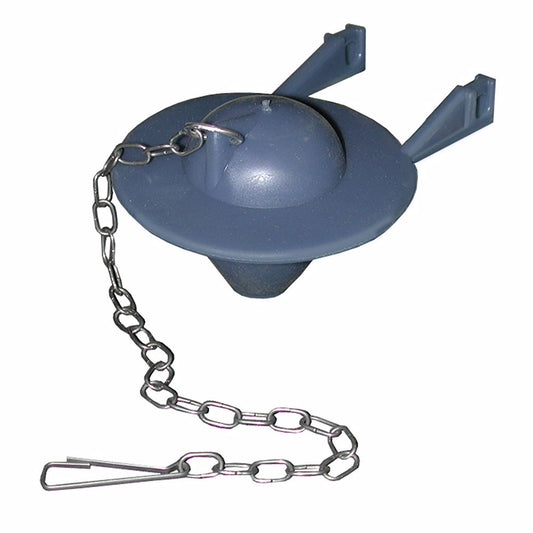 Jones Stephens C04014 2" Blue Vinyl Toilet Flapper with 9" Stainless Steel Chain and Hook, Carton of 100