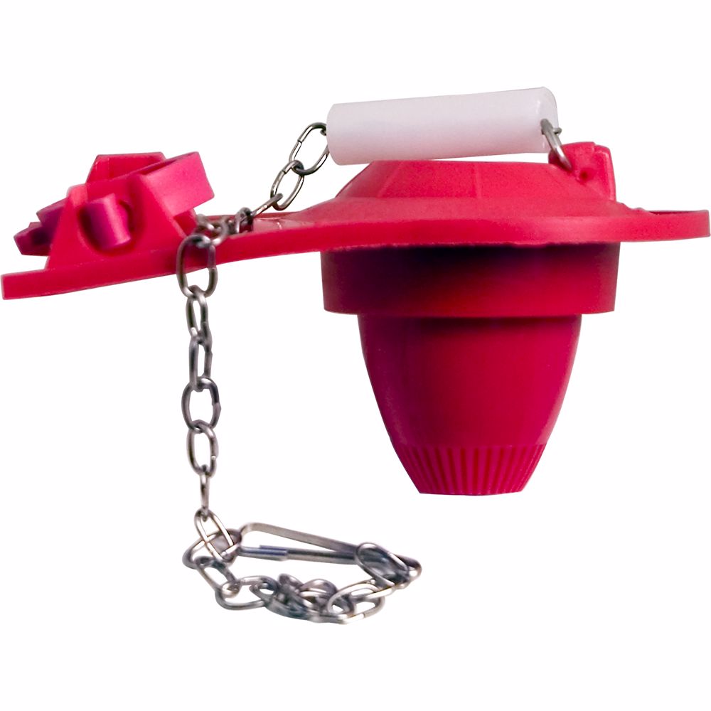 Jones Stephens C04050 2" Red Two-Way Adjustable Toilet Flapper with Stainless Steel Chain