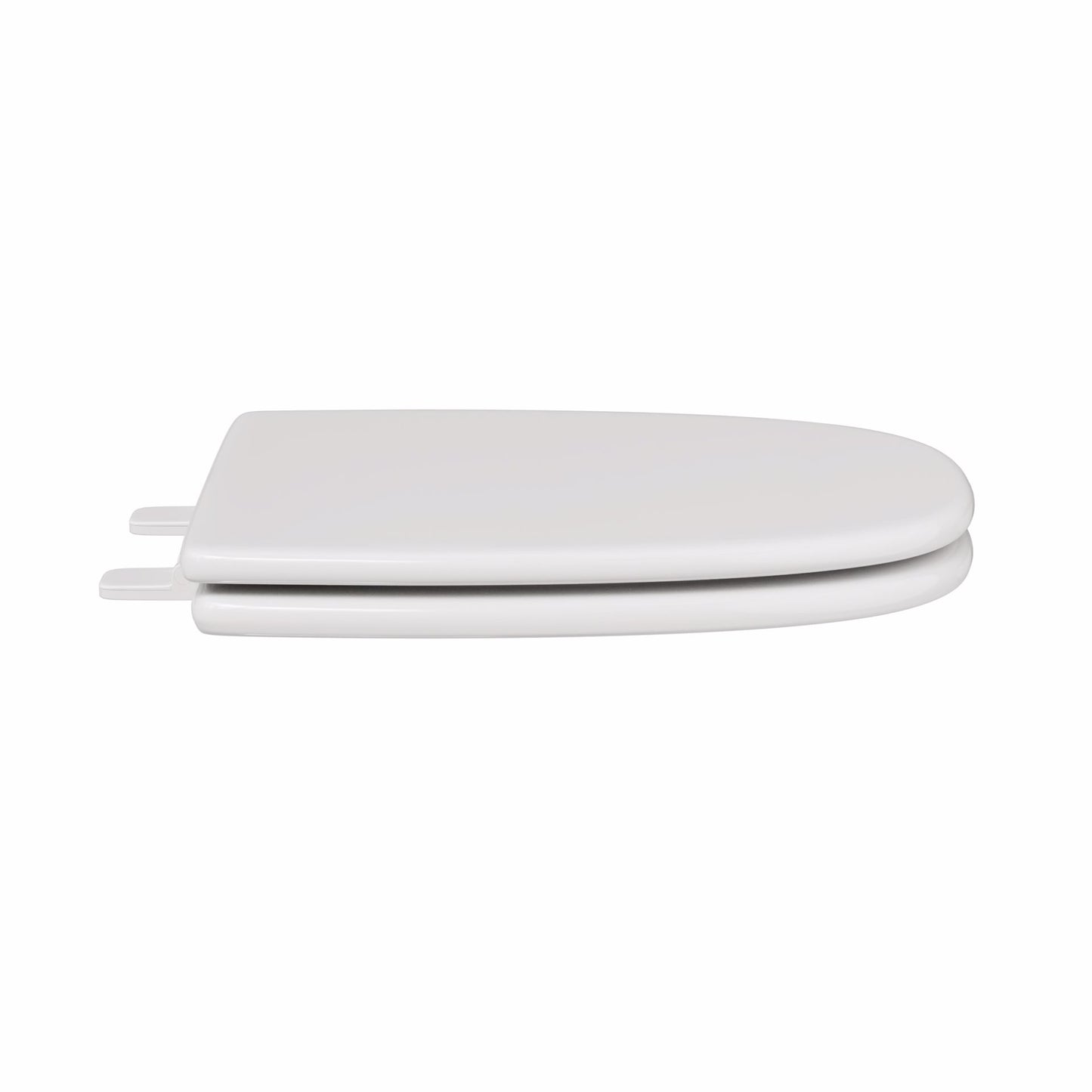 Jones Stephens C050WD00 White Square Front Wood Toilet Seat, Closed Front with Cover to fit Eljer® Emblem, Elongated