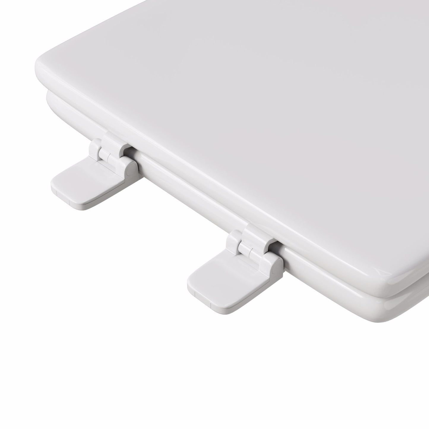 Jones Stephens C050WD00 White Square Front Wood Toilet Seat, Closed Front with Cover to fit Eljer® Emblem, Elongated