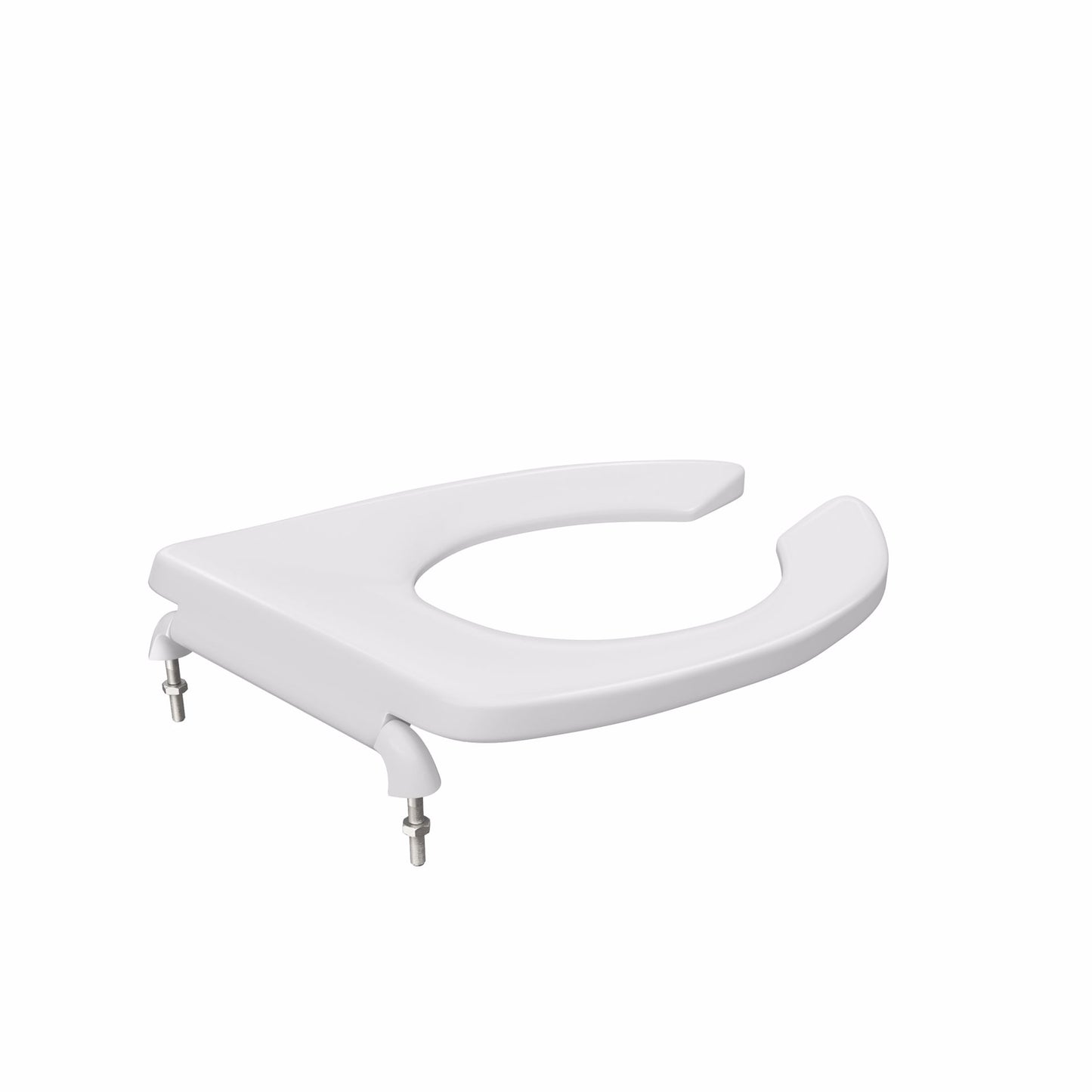 Jones Stephens C100BBSSCAM0 White Juvenile Plastic Toilet Seat, Open Front less Cover, Self-Sustaining Check Hinges, Round