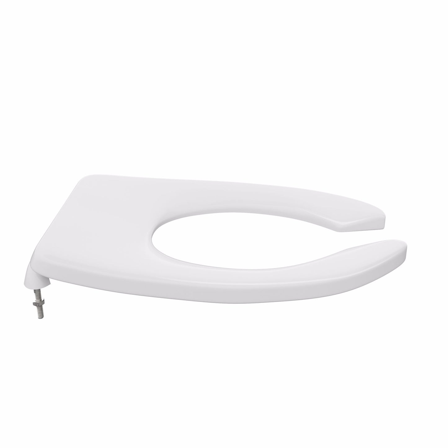 Jones Stephens C100BBSSCAM0 White Juvenile Plastic Toilet Seat, Open Front less Cover, Self-Sustaining Check Hinges, Round