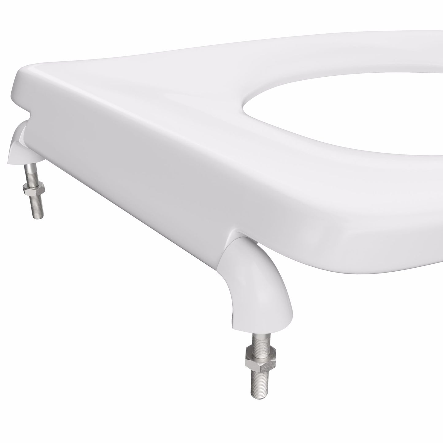 Jones Stephens C100BBSSCAM0 White Juvenile Plastic Toilet Seat, Open Front less Cover, Self-Sustaining Check Hinges, Round