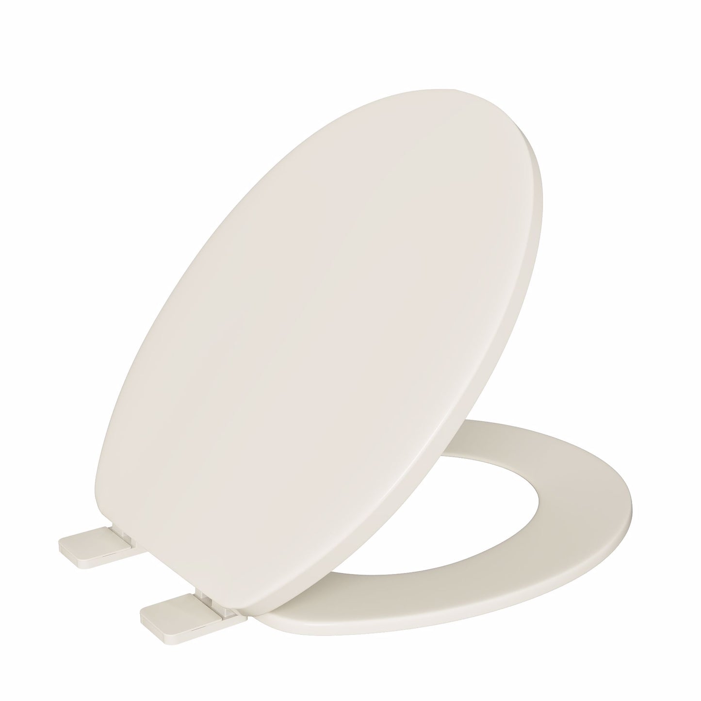 Jones Stephens C101001 Bone Standard Plastic Toilet Seat, Closed Front with Cover, Round