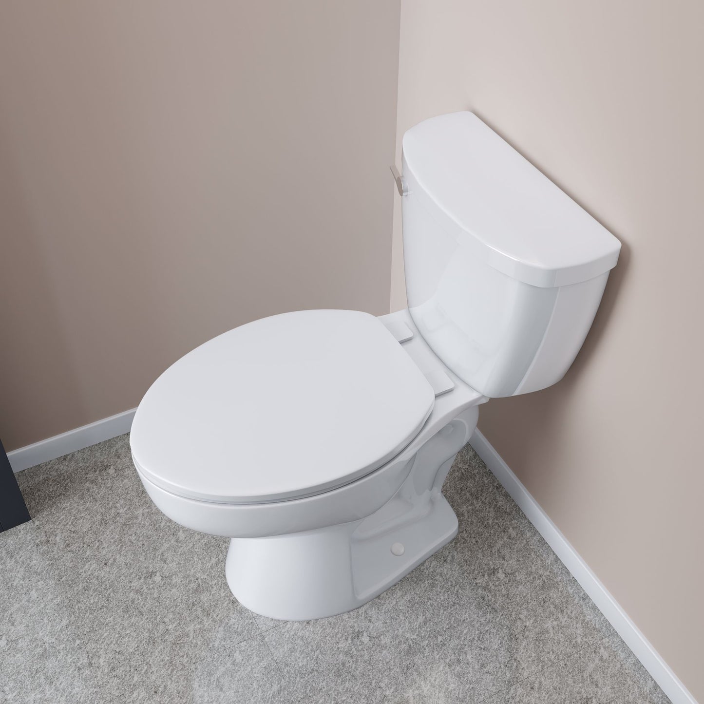 Jones Stephens C1011TK00 White Standard Plastic Toilet Seat, Closed Front with Cover, Elongated, Bulk Pack of 10