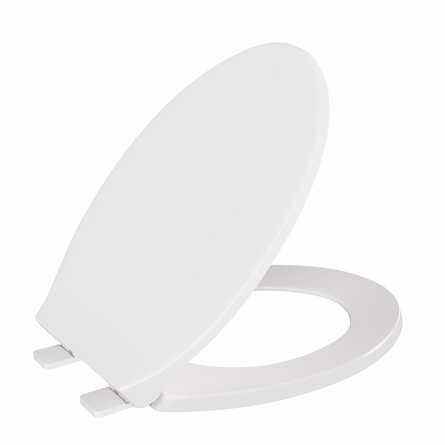 Jones Stephens C104200 White Deluxe Plastic Toilet Seat, Closed Front with Cover, Elongated