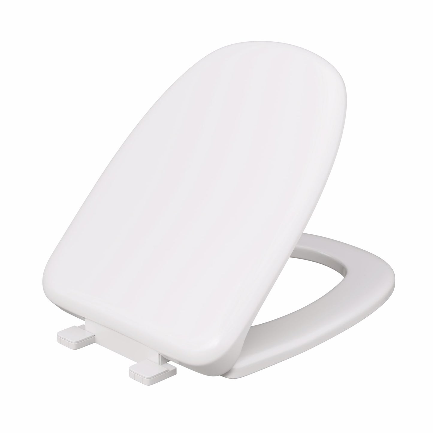 Jones Stephens C1050S00 White Square Front Plastic Toilet Seat, Closed Front with Cover to fit Eljer® Emblem, Slow-Close, Elongated
