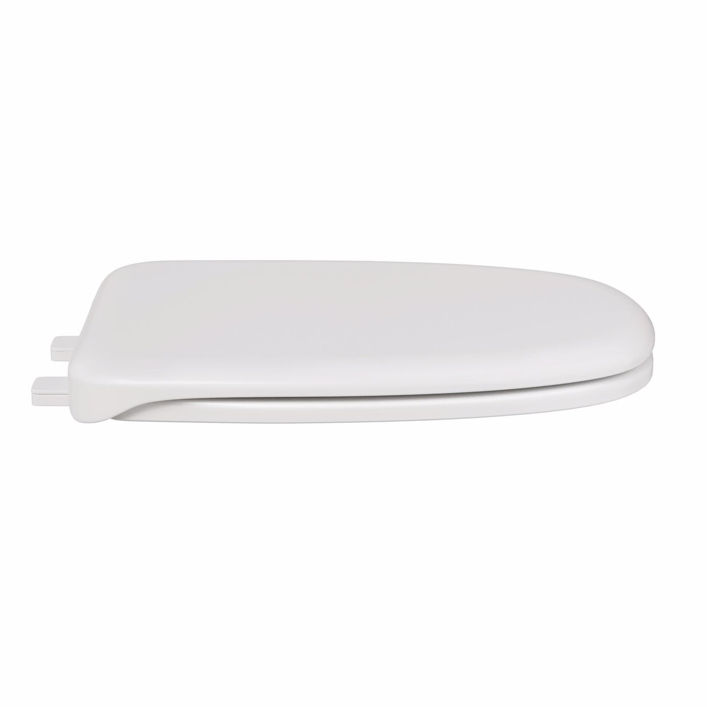 Jones Stephens C1050S00 White Square Front Plastic Toilet Seat, Closed Front with Cover to fit Eljer® Emblem, Slow-Close, Elongated