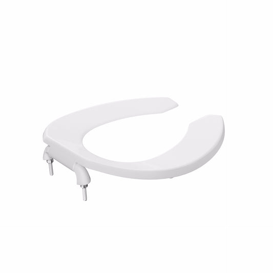 Jones Stephens C105C00 White Plastic Toilet Seat, Open Front less Cover, Check Hinges, Round