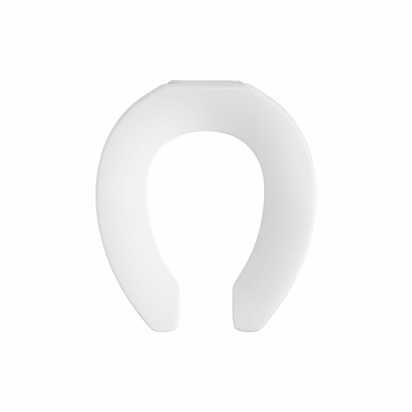 Jones Stephens C105C00 White Plastic Toilet Seat, Open Front less Cover, Check Hinges, Round