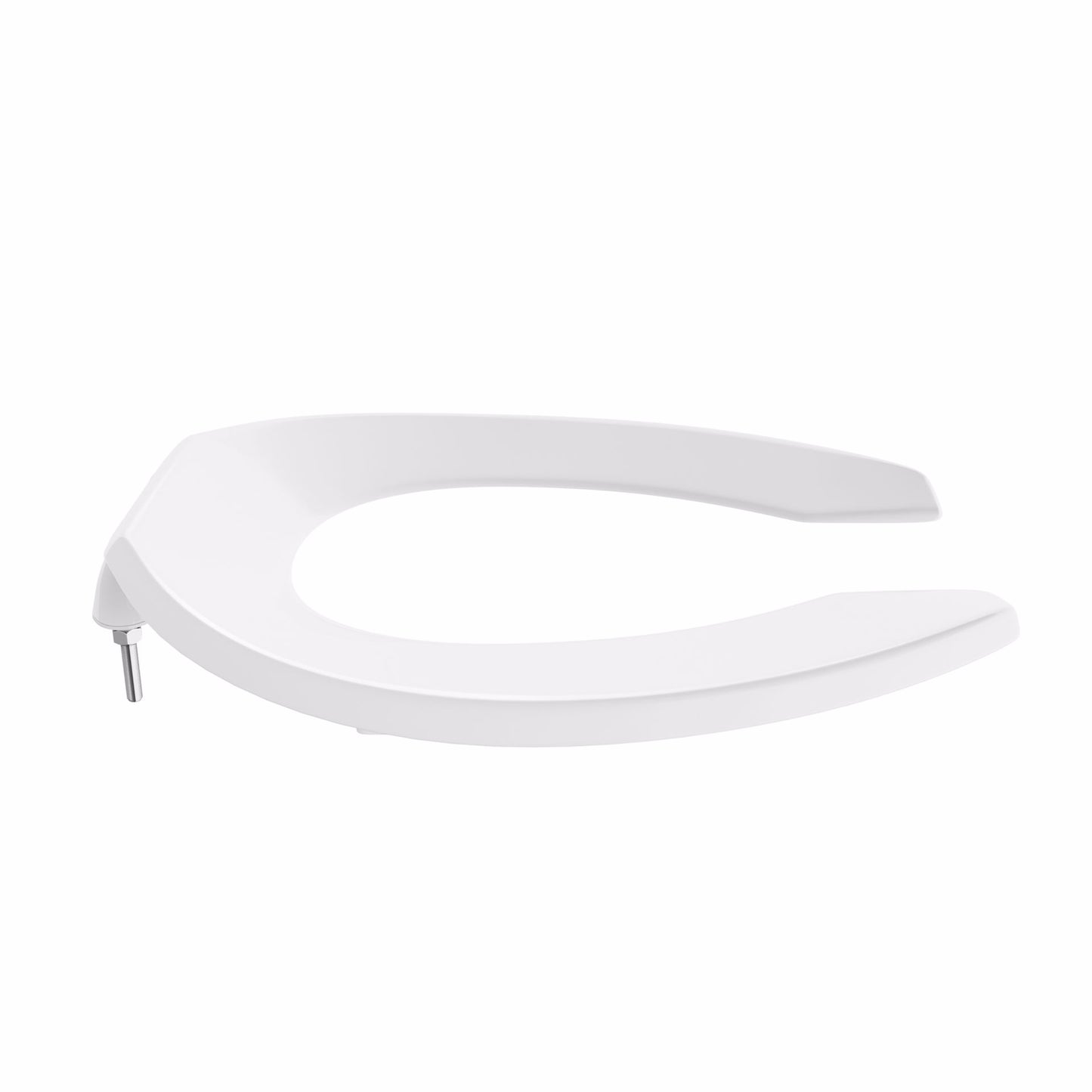 Jones Stephens C105C00 White Plastic Toilet Seat, Open Front less Cover, Check Hinges, Round