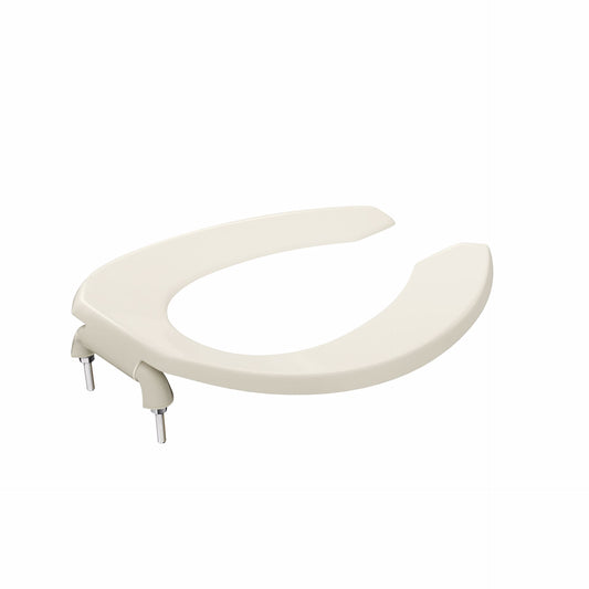 Jones Stephens C106SSC01 Bone Plastic Toilet Seat, Open Front less Cover, Self-Sustaining Check Hinges, Elongated