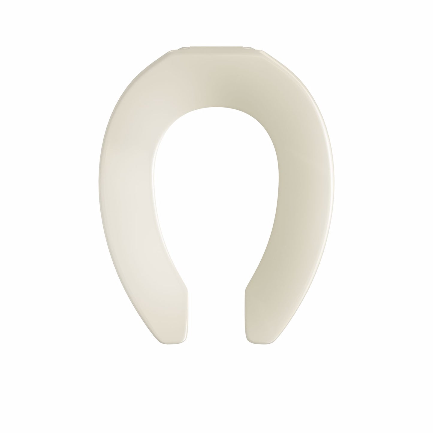 Jones Stephens C106SSC01 Bone Plastic Toilet Seat, Open Front less Cover, Self-Sustaining Check Hinges, Elongated