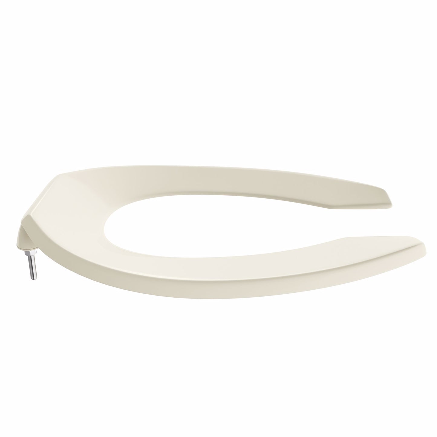 Jones Stephens C106SSC01 Bone Plastic Toilet Seat, Open Front less Cover, Self-Sustaining Check Hinges, Elongated