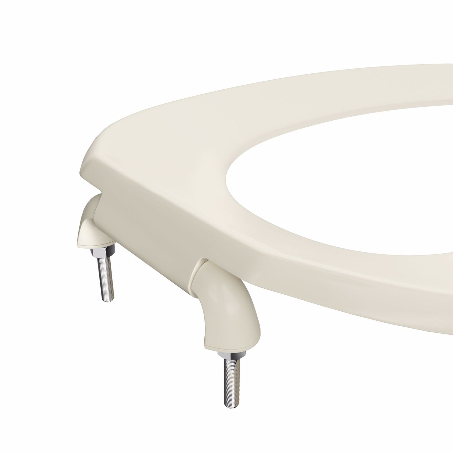 Jones Stephens C106SSC01 Bone Plastic Toilet Seat, Open Front less Cover, Self-Sustaining Check Hinges, Elongated