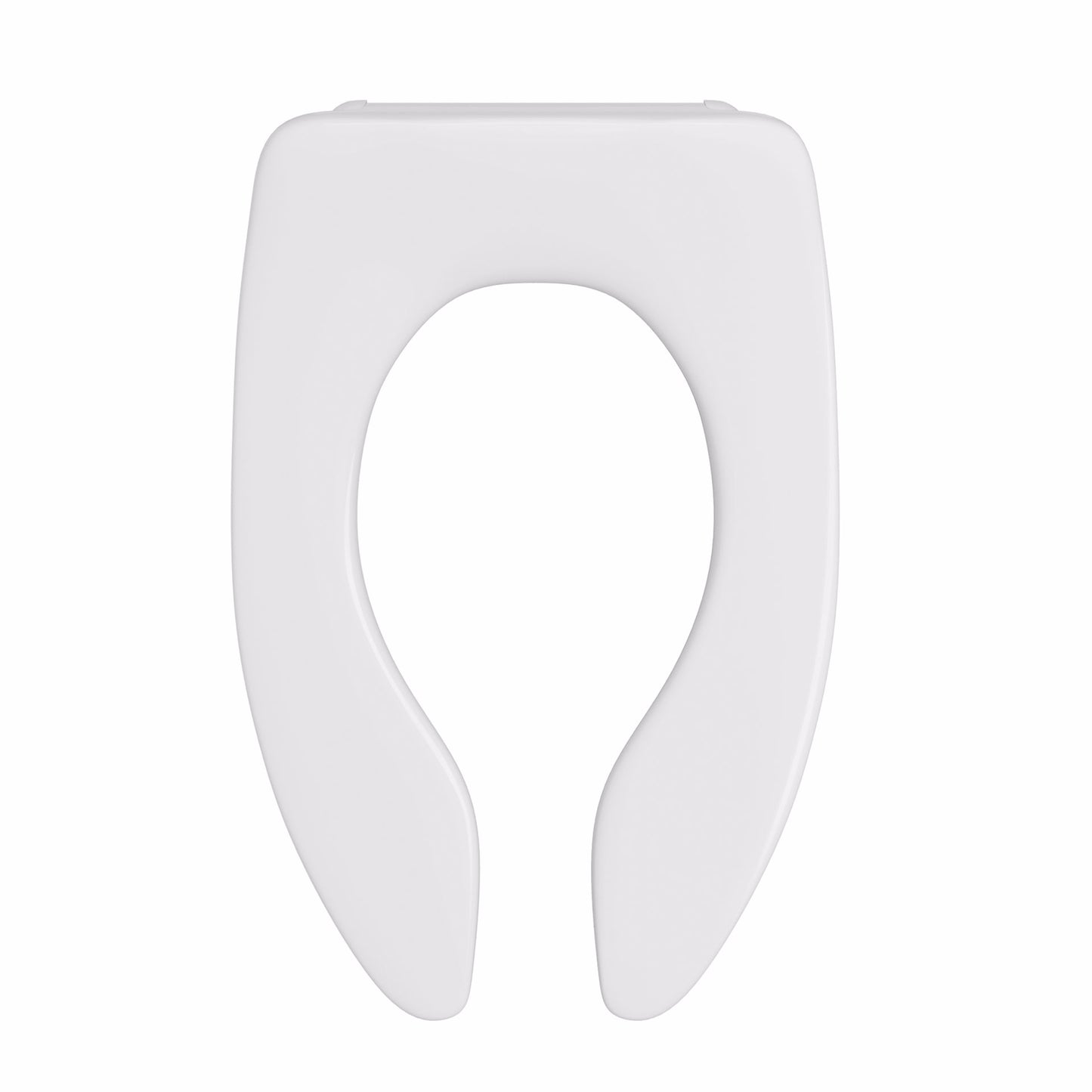Jones Stephens C108C00 White Heavy Duty Plastic Toilet Seat, Open Front less Cover, Check Hinges, Elongated