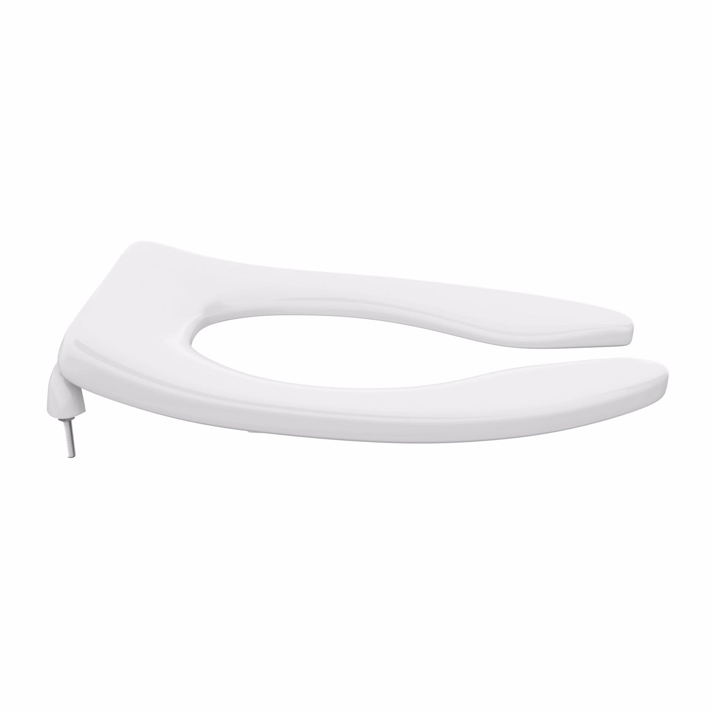 Jones Stephens C108C00 White Heavy Duty Plastic Toilet Seat, Open Front less Cover, Check Hinges, Elongated