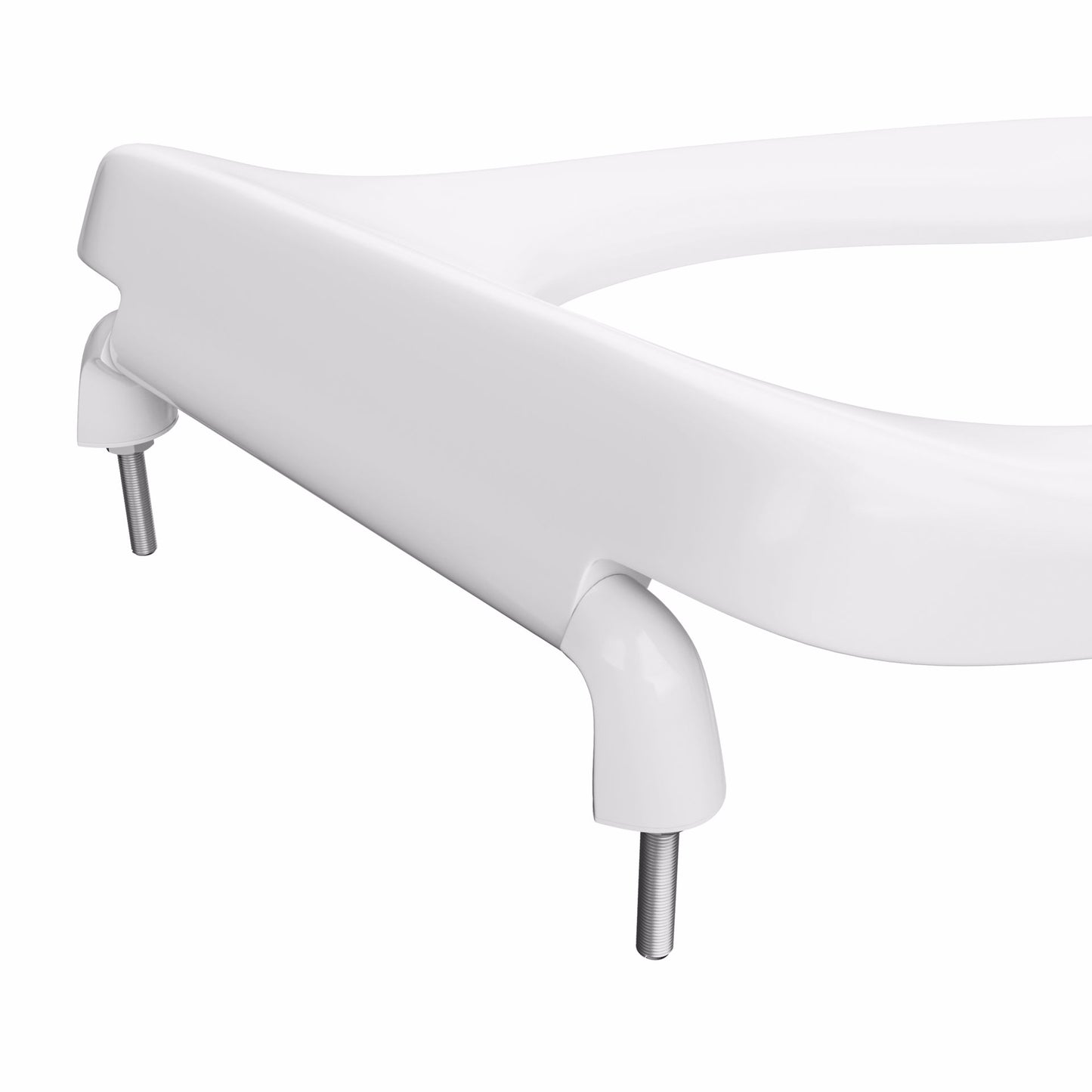 Jones Stephens C108C00 White Heavy Duty Plastic Toilet Seat, Open Front less Cover, Check Hinges, Elongated