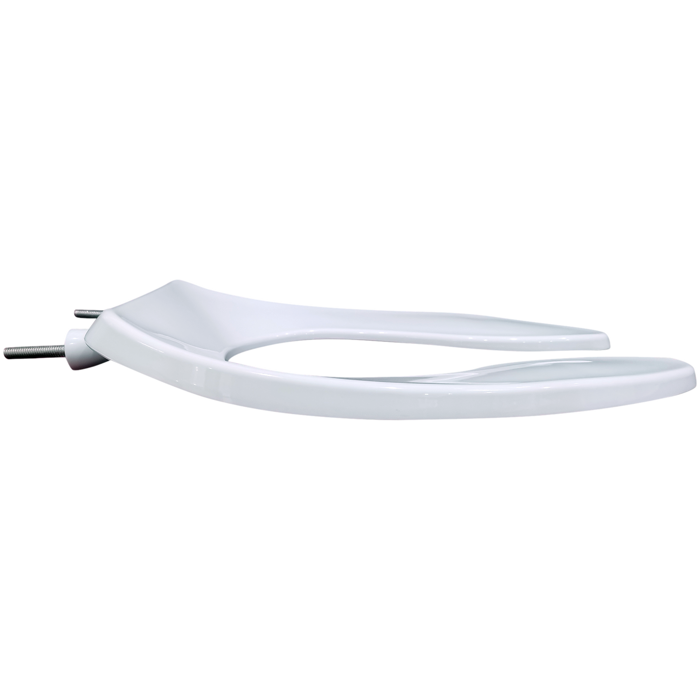 Jones Stephens C108SSCAM00 Heavy Duty Commercial Seat, White, Self-Sustaining Check Hinge, Elongated Open Front less Cover