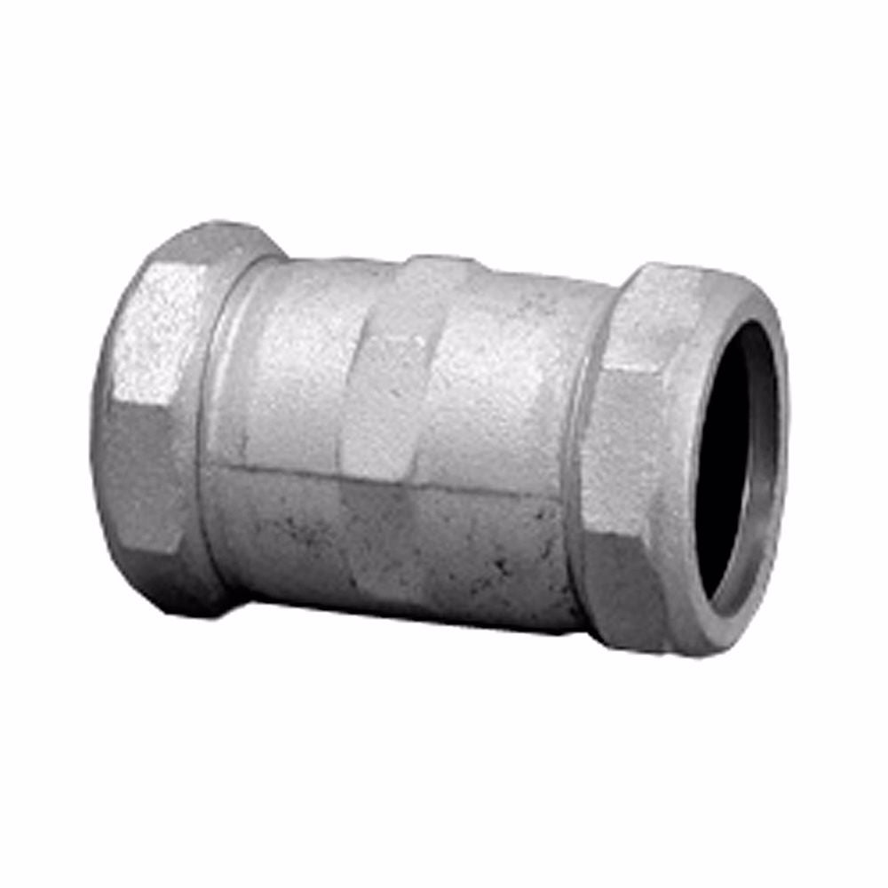 Jones Stephens C11050 1/2" Galvanized Malleable Iron Compression Coupling, Long Pattern