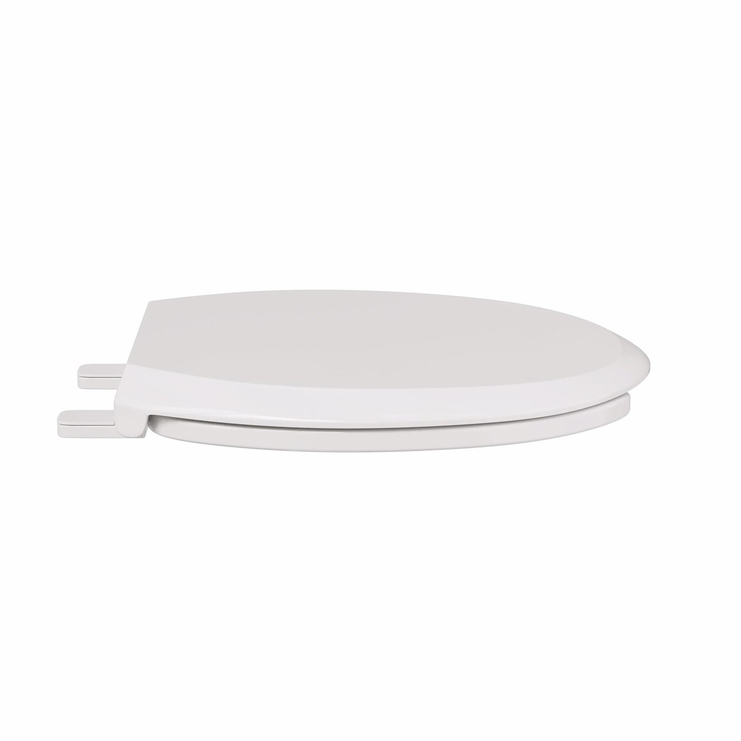 Jones Stephens C1606OS00 White Premium Plastic Toilet Seat, Open Front with Cover, Slow-Close Hinges, Round