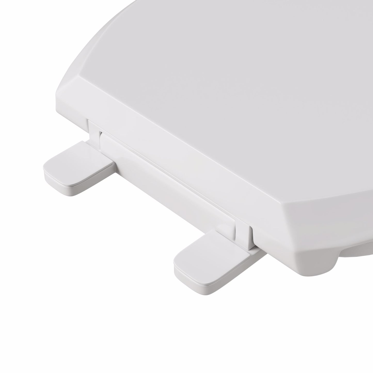 Jones Stephens C1606OS00 White Premium Plastic Toilet Seat, Open Front with Cover, Slow-Close Hinges, Round