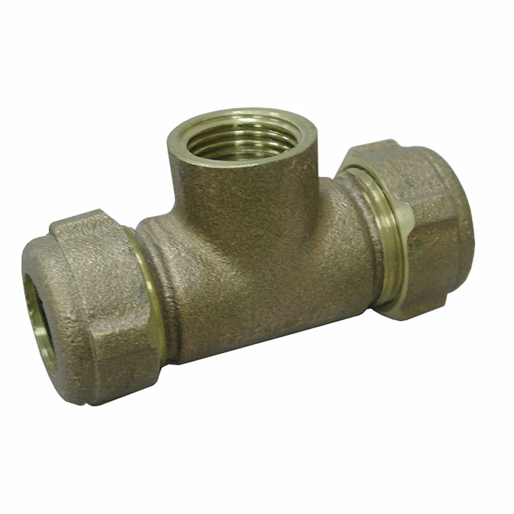 Jones Stephens C19051 3/4" CTS, 1/2" IPS, 1/2" FIP Bronze Compression Tee