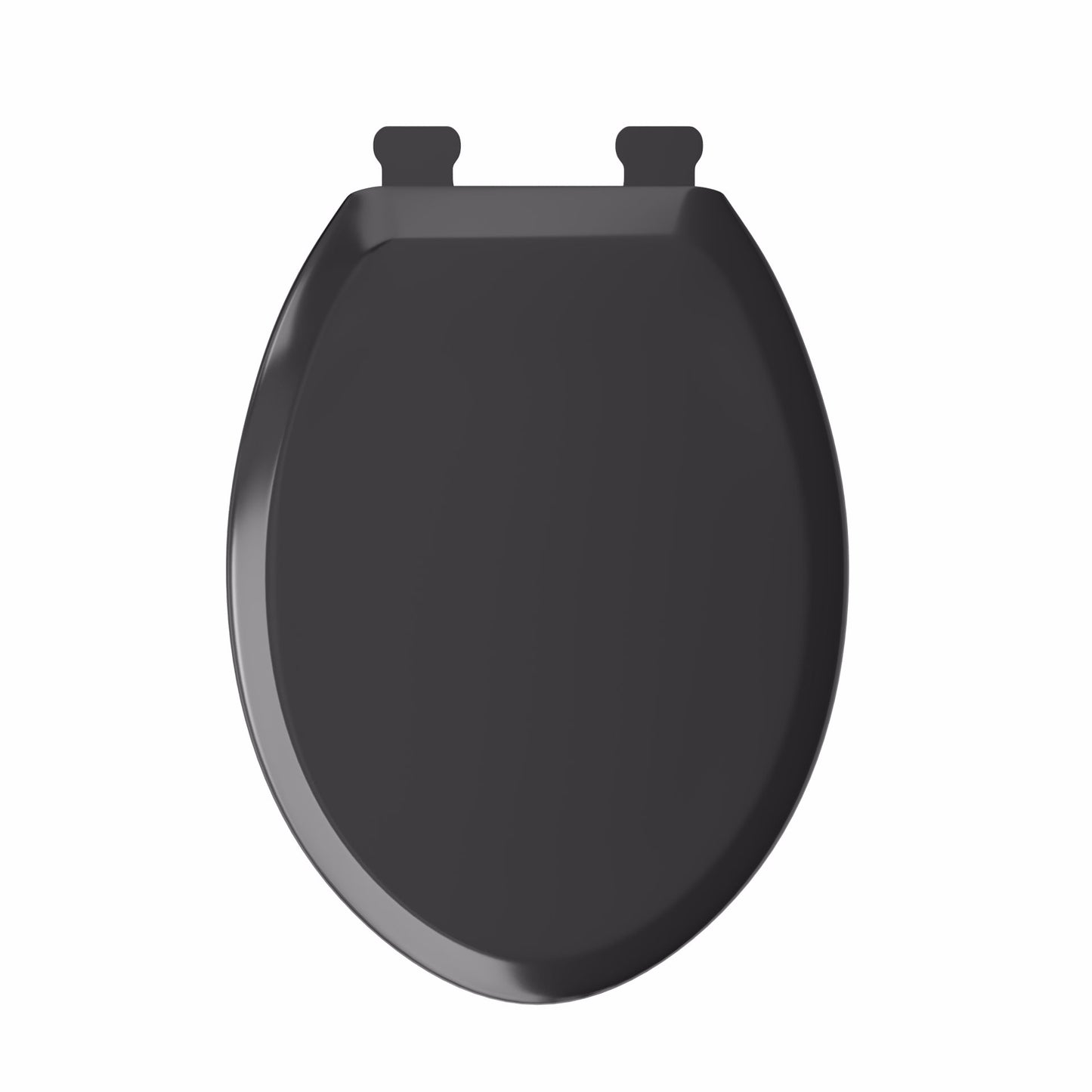 Jones Stephens C2200S90 Black Premium Plastic Toilet Seat, Closed Front with Cover, Slow-Close and QuicKlean® Hinges, Elongated