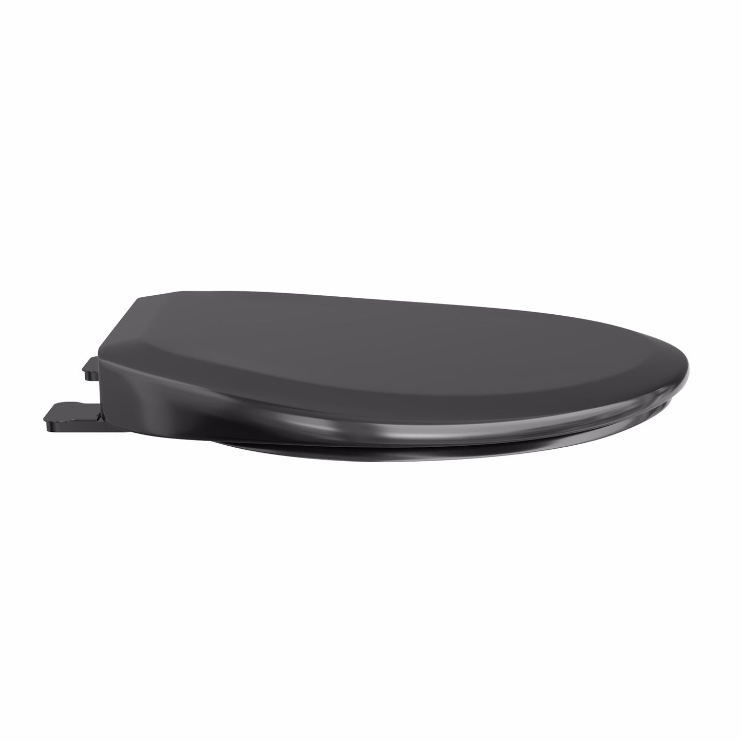 Jones Stephens C2200S90 Black Premium Plastic Toilet Seat, Closed Front with Cover, Slow-Close and QuicKlean® Hinges, Elongated