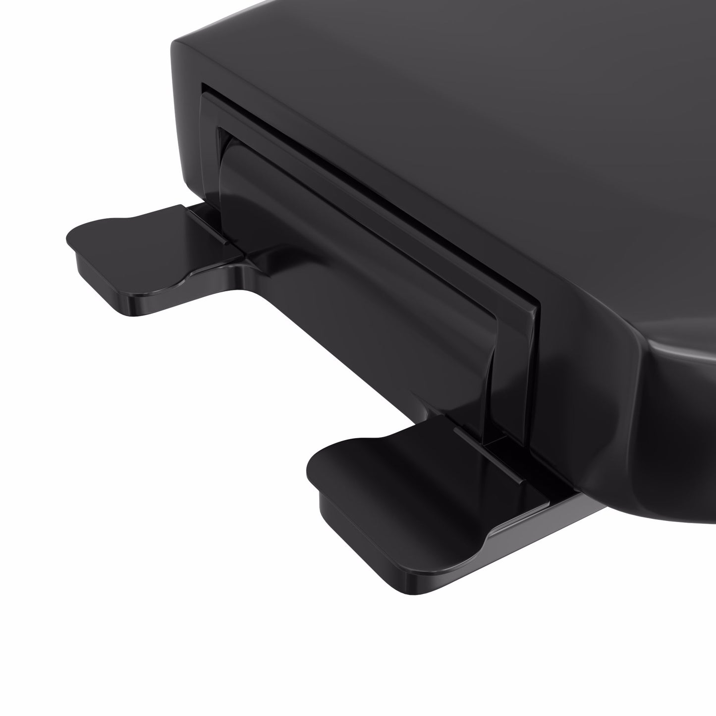 Jones Stephens C2200S90 Black Premium Plastic Toilet Seat, Closed Front with Cover, Slow-Close and QuicKlean® Hinges, Elongated