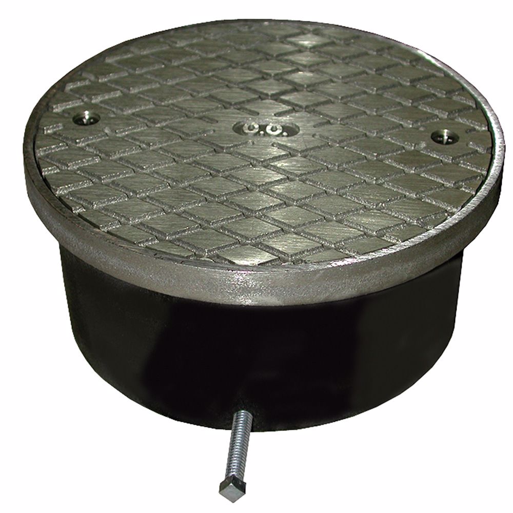 Jones Stephens C33006 4" Adjustable Access Cover with 6-1/2" Polished Brass Cover with Ring - 2-5/8" Height and 5-5/16" Inside CO