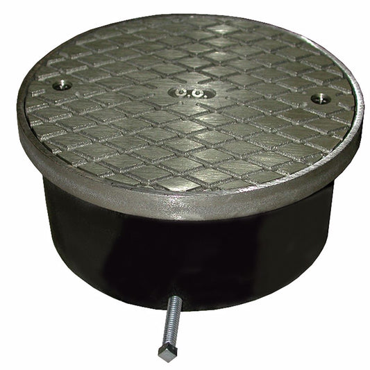 Jones Stephens C33006 4" Adjustable Access Cover with 6-1/2" Polished Brass Cover with Ring - 2-5/8" Height and 5-5/16" Inside CO