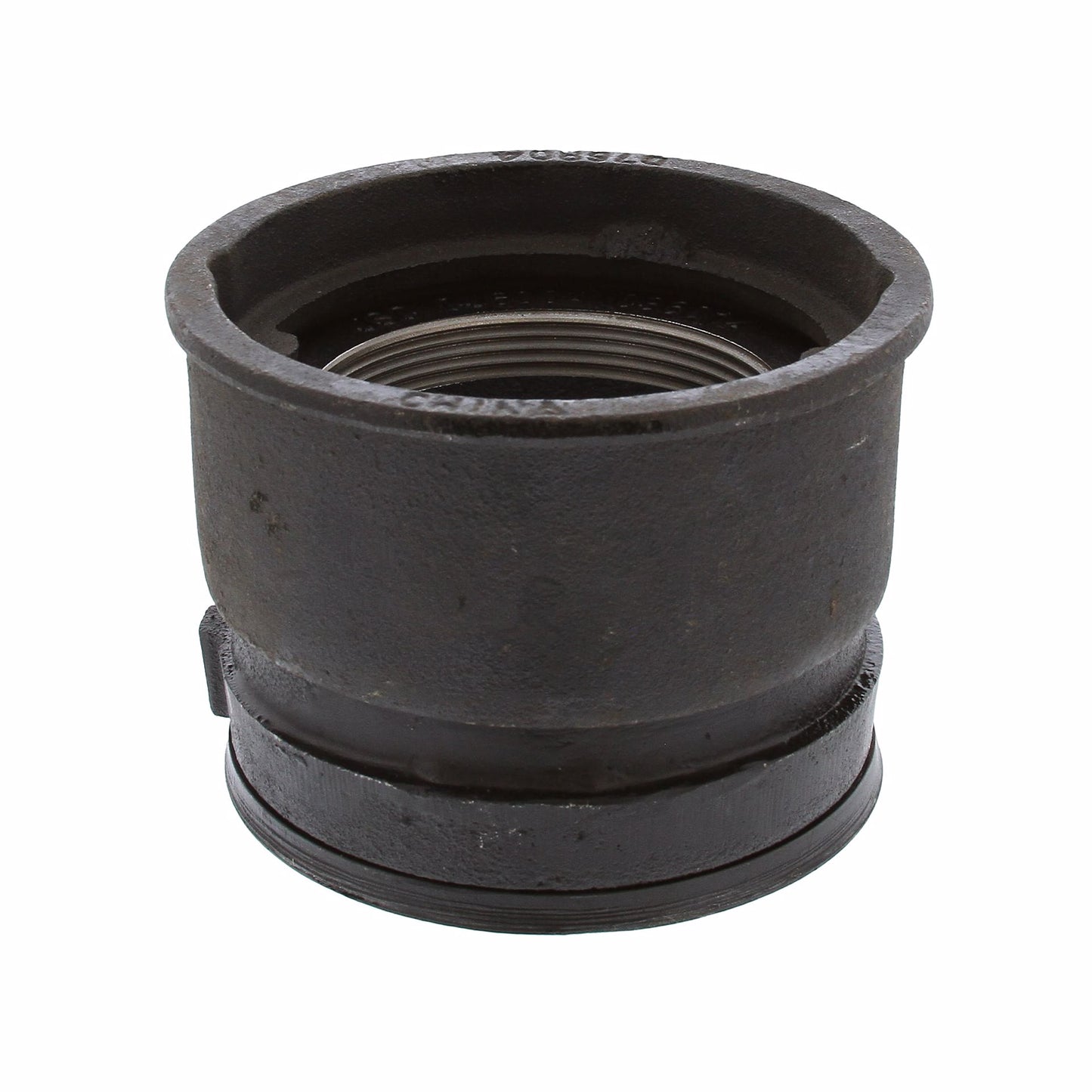 Jones Stephens C33144 4" Adjustable Push-On Cleanout for Cast Iron Pipe with 6-3/16" Cast Iron Cover with center screw - Height 4-7/8" - 5-3/4"