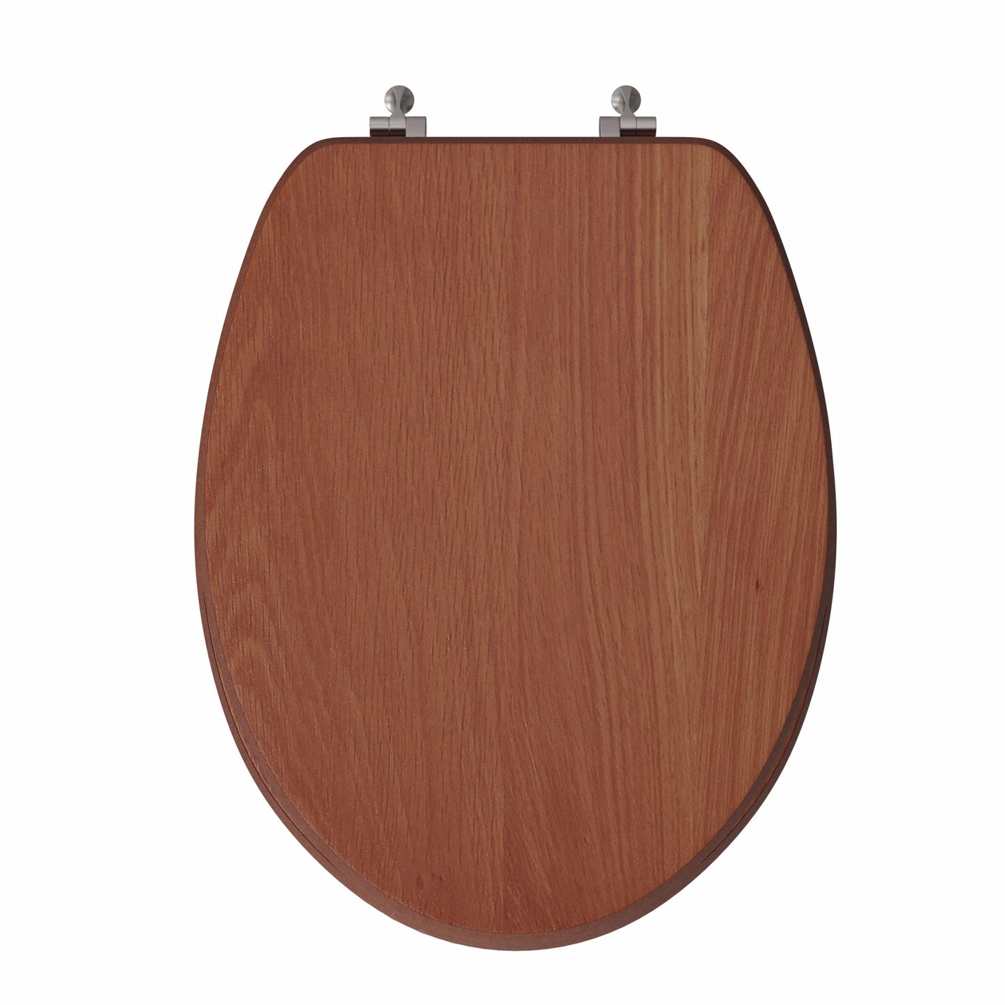Jones Stephens C3B2E115BN Cherry Designer Wood Toilet Seat, Closed Front with Cover, Brushed Nickel Hinges, Elongated