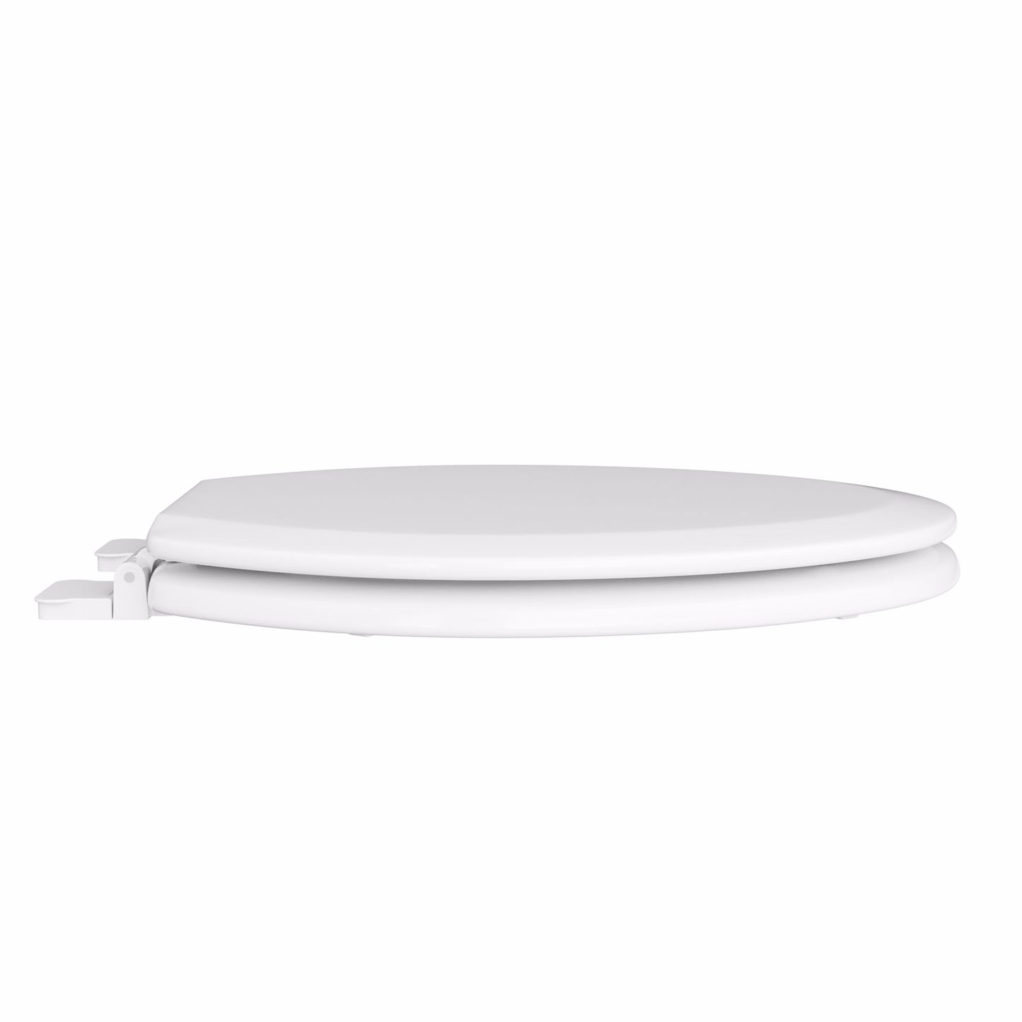 Jones Stephens C3B4E300AM White Premium Molded Wood Toilet Seat, Closed Front with Cover, QuicKlean®, Elongated