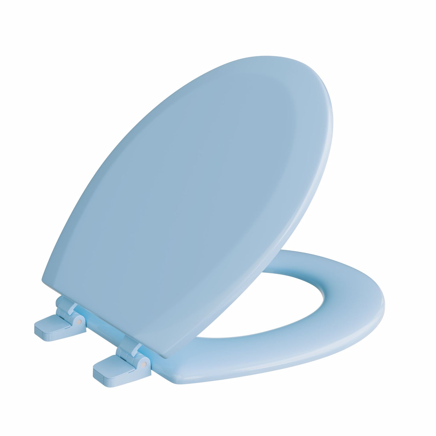 Jones Stephens C3B4R245 Regency Blue Deluxe Molded Wood Toilet Seat, Closed Front with Cover, Round