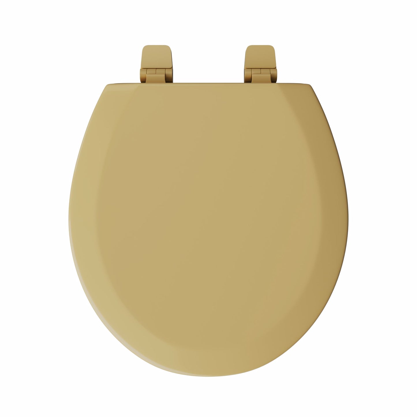 Jones Stephens C3B4R253 Harvest Gold Deluxe Molded Wood Toilet Seat, Closed Front with Cover, Round