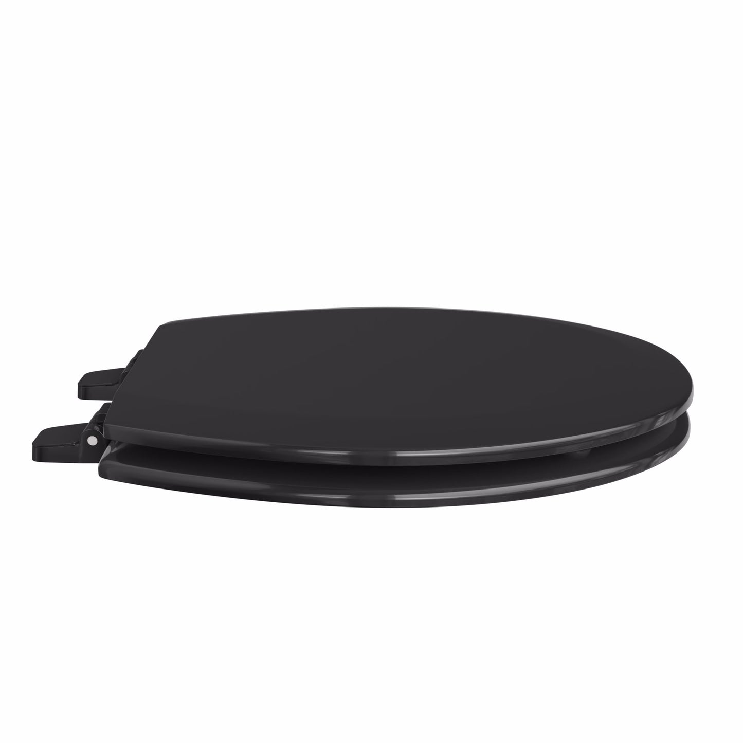 Jones Stephens C3B4R290 Black Deluxe Molded Wood Toilet Seat, Closed Front with Cover, Round