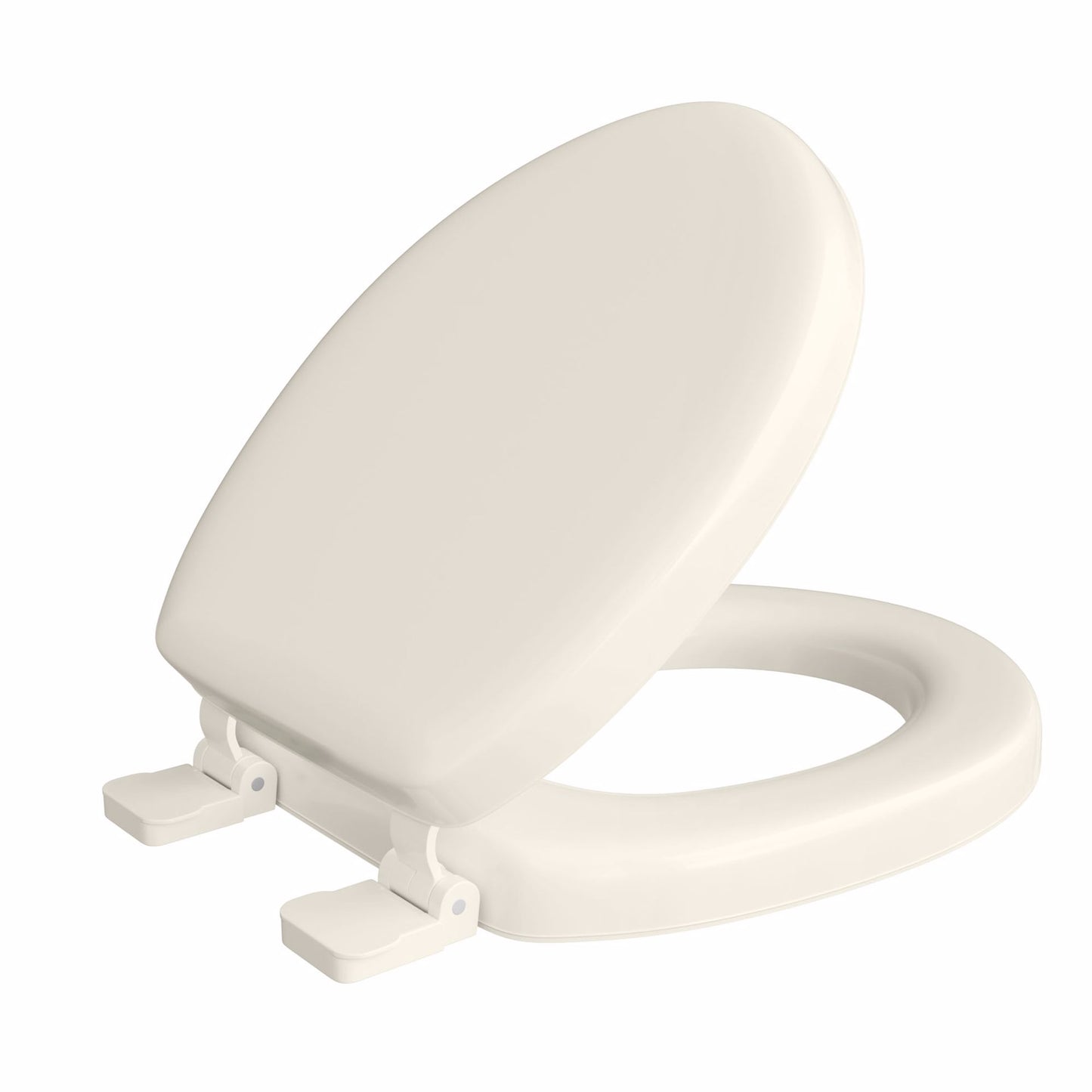 Jones Stephens C3B5R201 Bone Soft Toilet Seat, Closed Front with Cover, QuicKlean® Hinges, Round
