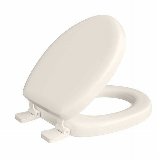 Jones Stephens C3B5R201 Bone Soft Toilet Seat, Closed Front with Cover, QuicKlean® Hinges, Round