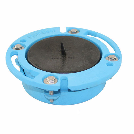 Jones Stephens C40425 4" x 2" Code Blue No Caulk Closet Flange with Test Cap