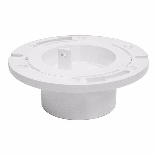 Jones Stephens C52342 3" x 4" PVC Closet Flange with Plastic Swivel Ring and Knockout