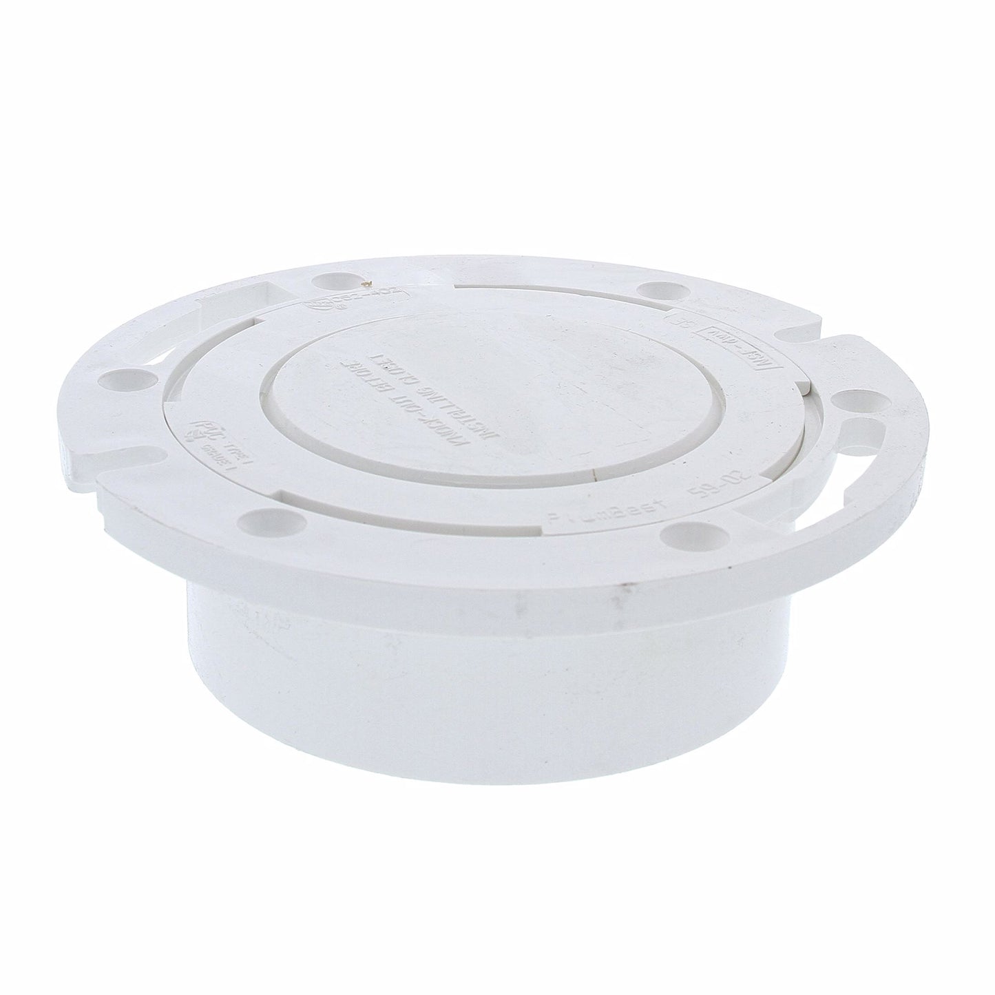 Jones Stephens C52402 4" PVC Closet Flange with Plastic Swivel Ring and Knockout
