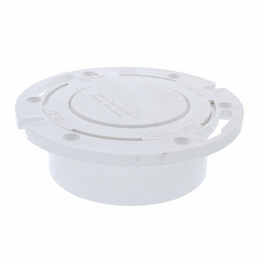 Jones Stephens C52402 4" PVC Closet Flange with Plastic Swivel Ring and Knockout