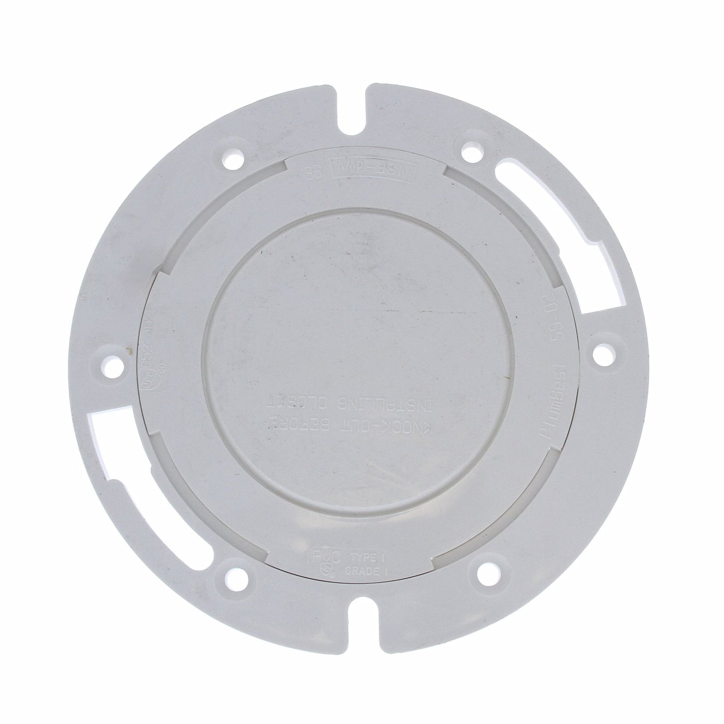 Jones Stephens C52402 4" PVC Closet Flange with Plastic Swivel Ring and Knockout