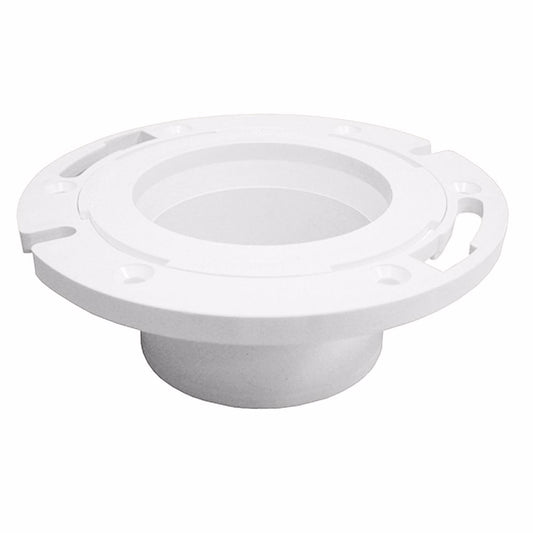 Jones Stephens C53342 3" x 4" PVC Closet Flange with Plastic Swivel Ring less Knockout