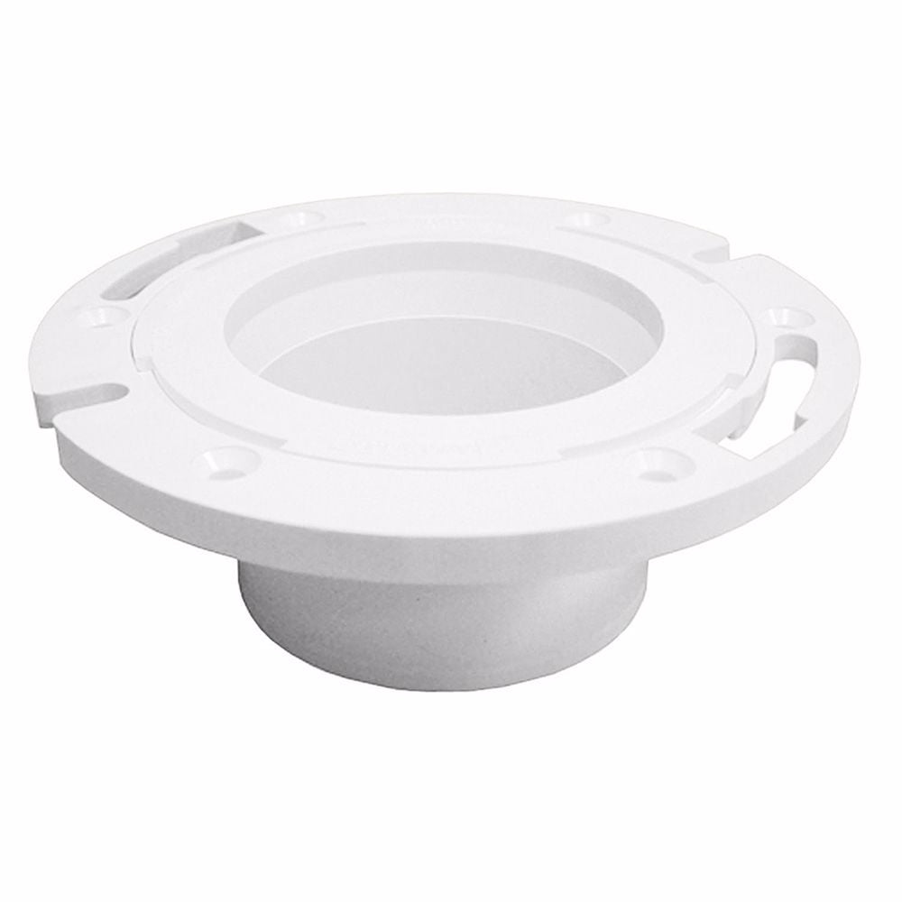 Jones Stephens C53402 4" PVC Closet Flange with Plastic Swivel Ring less Knockout