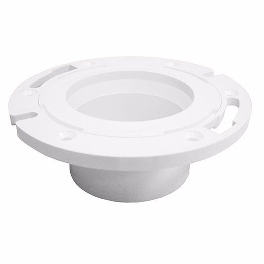 Jones Stephens C53402 4" PVC Closet Flange with Plastic Swivel Ring less Knockout