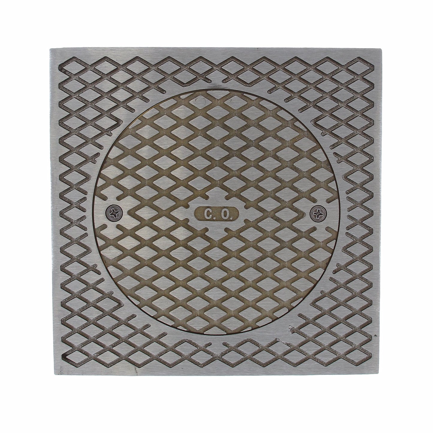 Jones Stephens C59050 4" PVC Inside Pipe Fit Base Cleanout with 3-1/2" Plastic Spud and 7" Polished Brass Cover