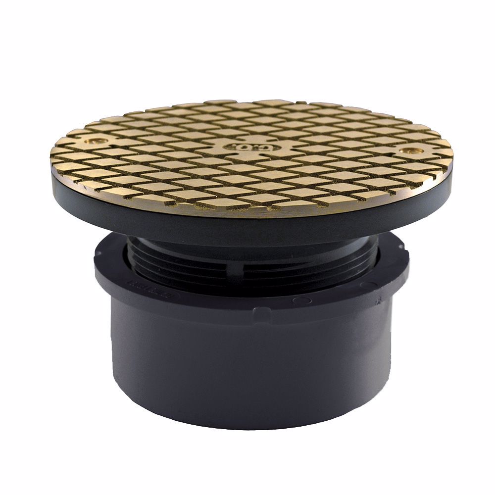 Jones Stephens C59202 4" PVC Hub Fit Base Cleanout with 3-1/2" Plastic Spud and 5" Nickel Bronze Cover